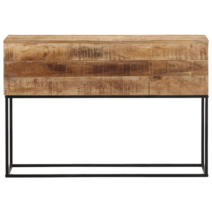 konsolbord 110x30x75 cm massivt ru mangotræ og jern