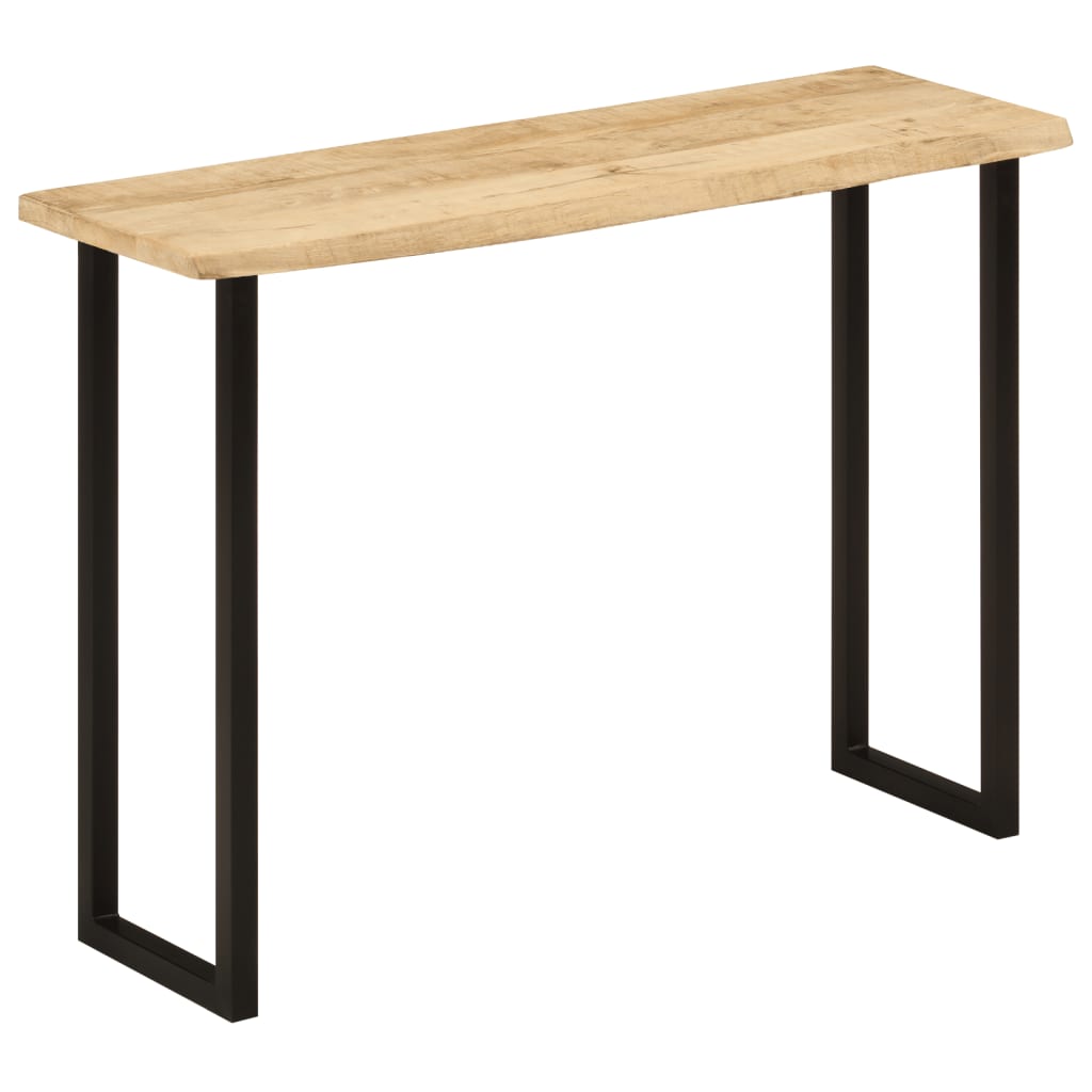 konsolbord med naturlig kant 105x33x76 cm massivt mangotræ
