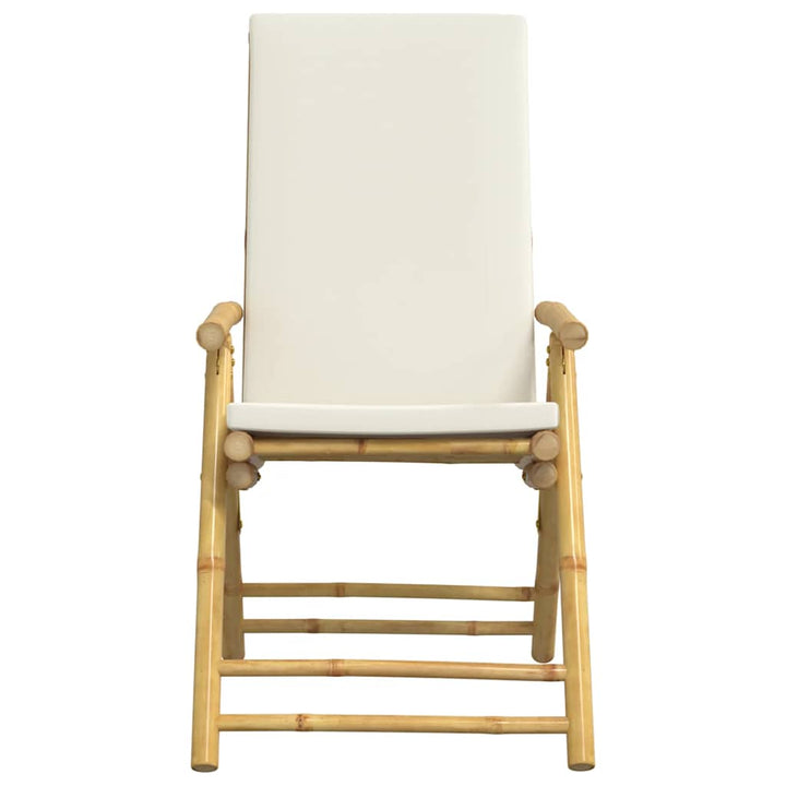 positionsstole 4 stk. foldbare cremehvide hynder bambus