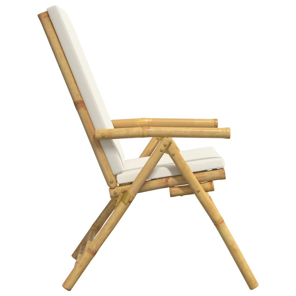 positionsstole 4 stk. foldbare cremehvide hynder bambus