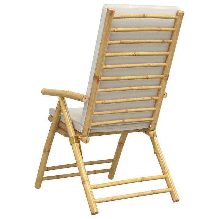 positionsstole 4 stk. foldbare cremehvide hynder bambus