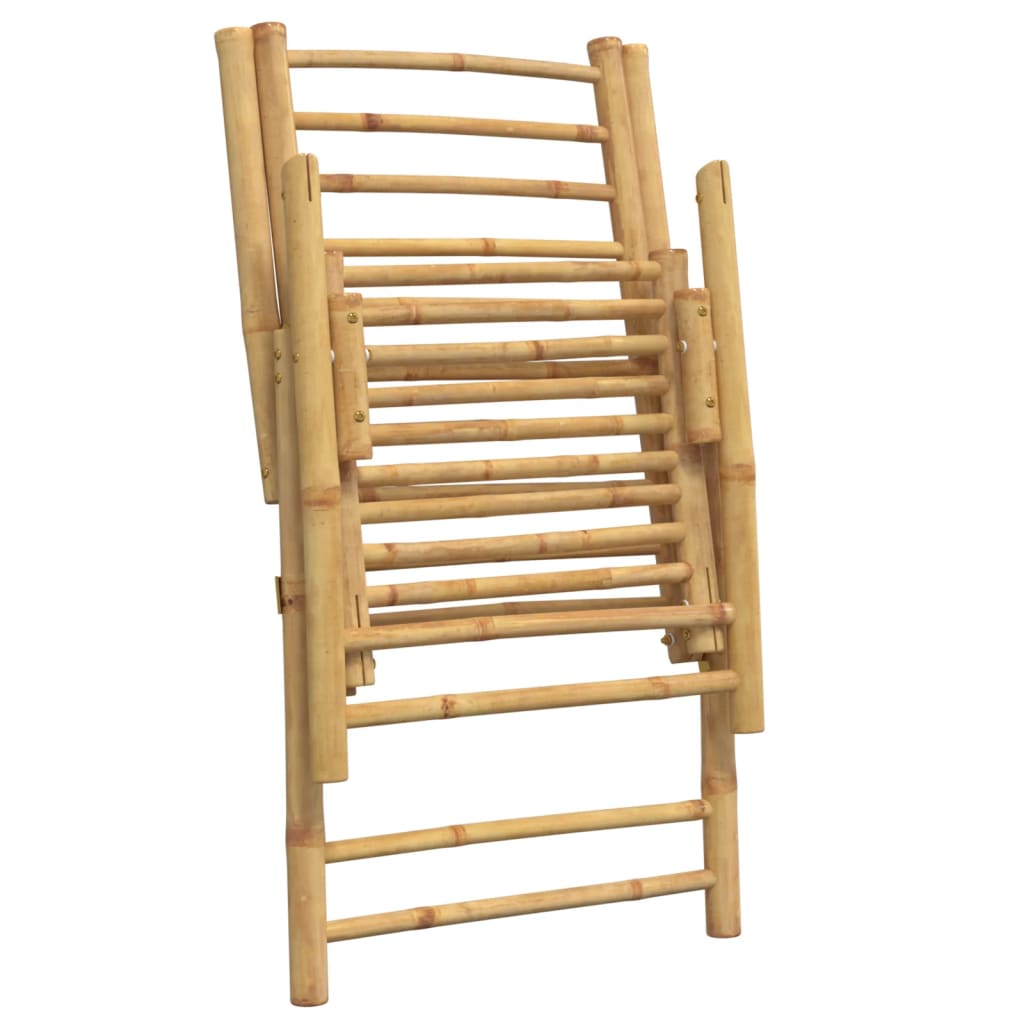 positionsstole 6 stk. foldbare cremehvide hynder bambus
