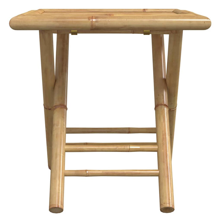 bistrostole 3 stk. foldbare med cremehvide hynder bambus