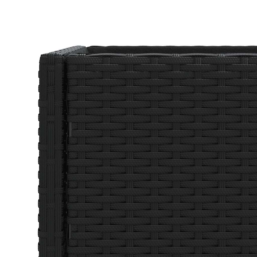 plantekasser 2 stk. med hylde 90x40x75 cm polyrattan sort