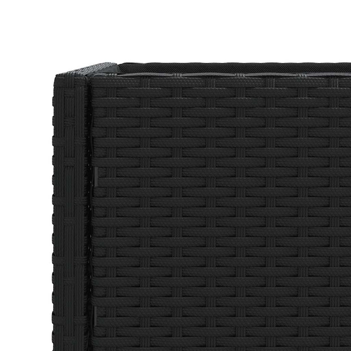 plantekasser 2 stk. med hylde 90x40x75 cm polyrattan sort