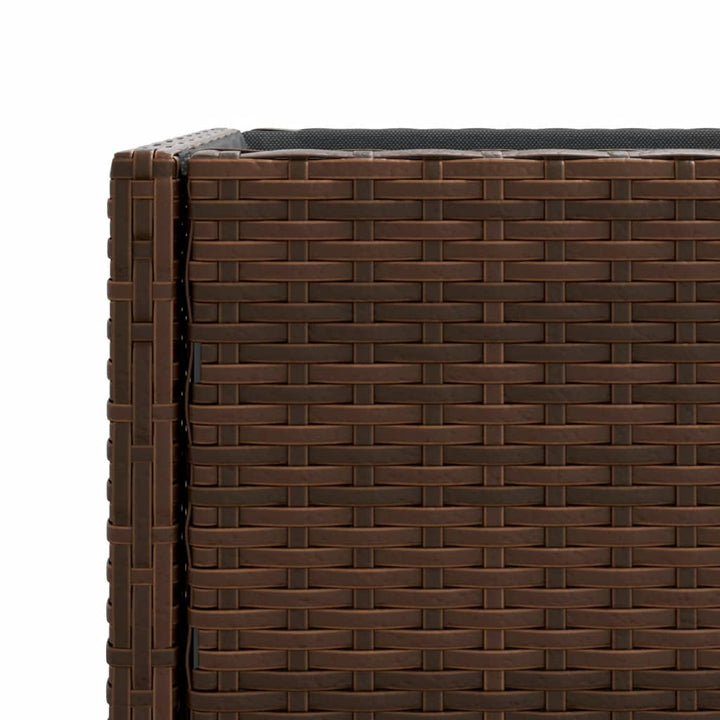 plantekasser 2 stk. med hylde 90x40x75 cm polyrattan brun