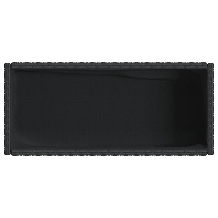 plantekasser 2 stk. med hylde 70x28x70 cm polyrattan sort