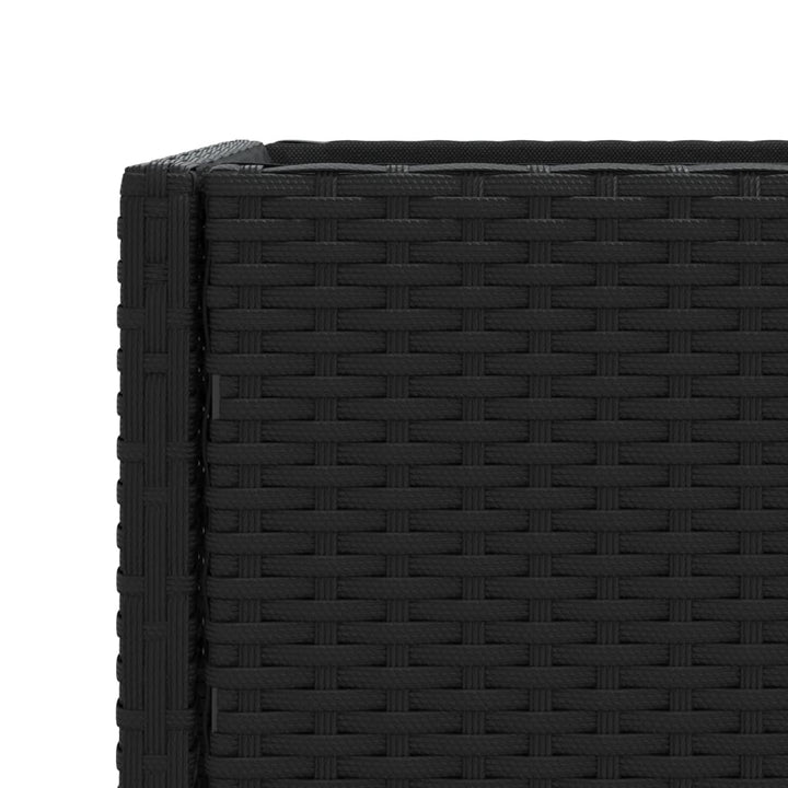 plantekasser 2 stk. med hylde 70x28x70 cm polyrattan sort