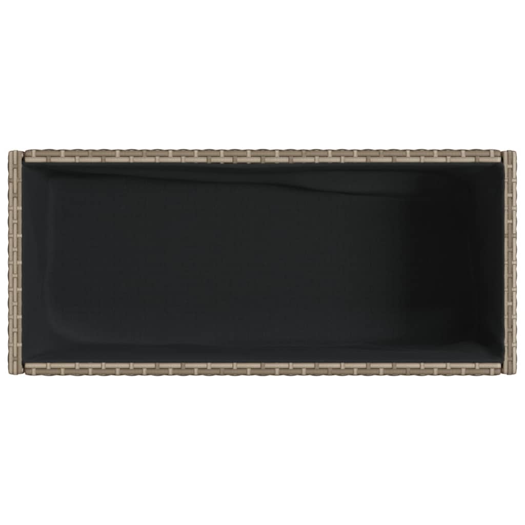 plantekasser 2 stk. med hylde 70x28x70 cm polyrattan grå