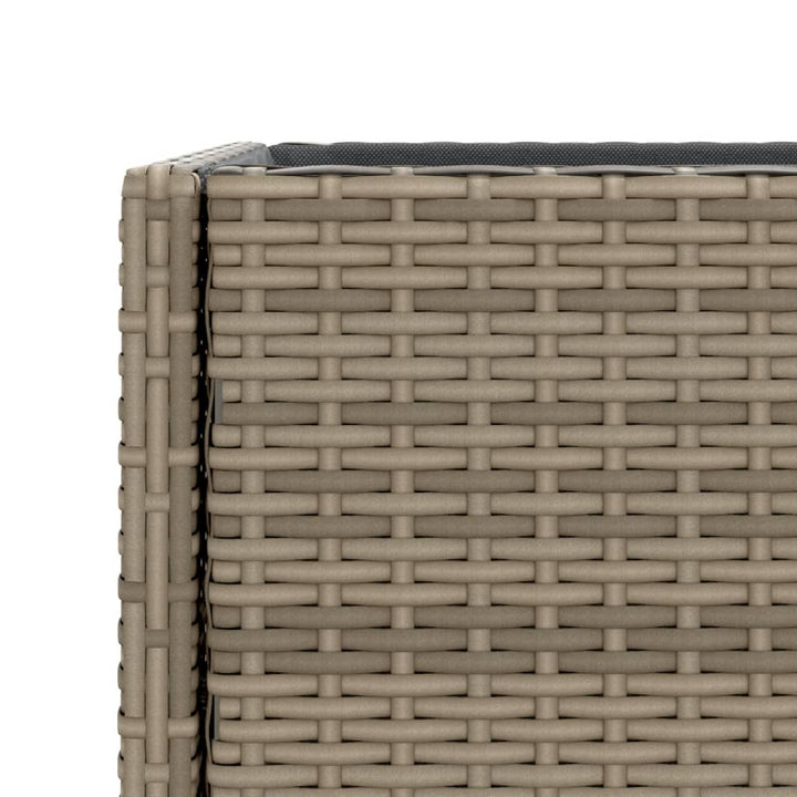 plantekasser 2 stk. med hylde 70x28x70 cm polyrattan grå
