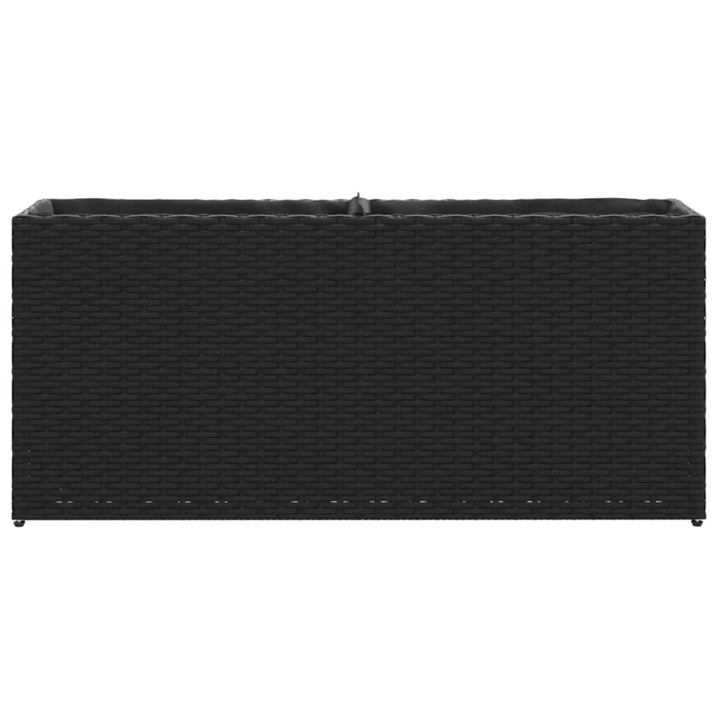 plantekasser 2 stk. med 2 potter 90x20x40 cm polyrattan sort