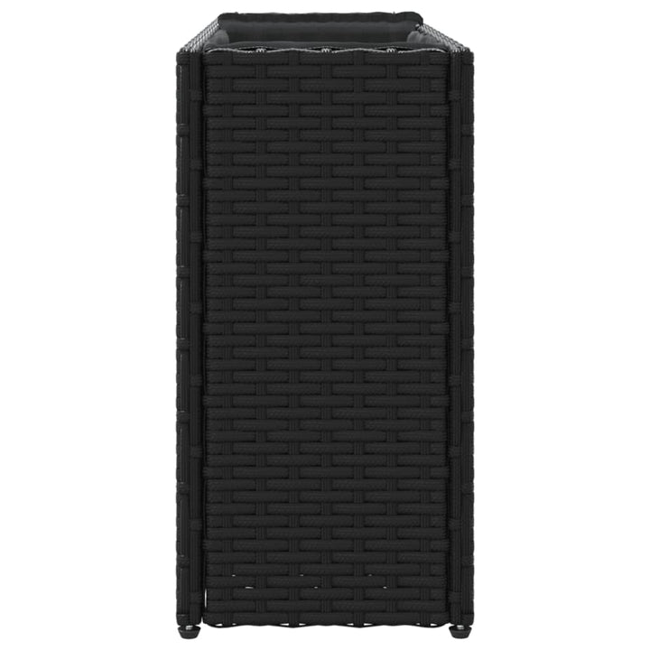 plantekasser 2 stk. med 2 potter 90x20x40 cm polyrattan sort