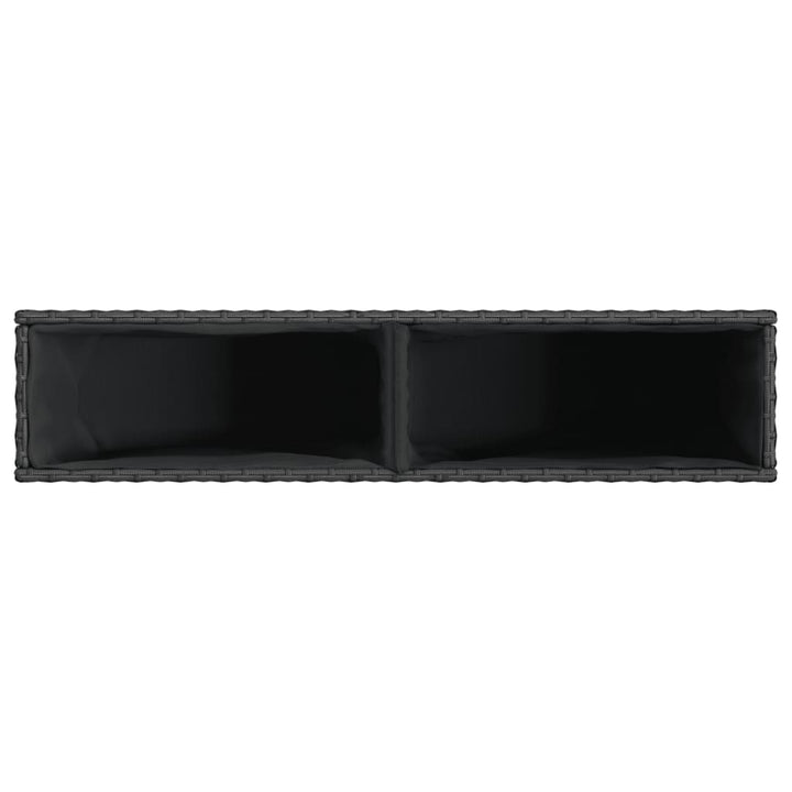 plantekasser 2 stk. med 2 potter 90x20x40 cm polyrattan sort