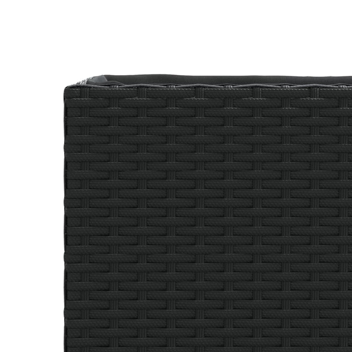 plantekasser 2 stk. med 2 potter 90x20x40 cm polyrattan sort