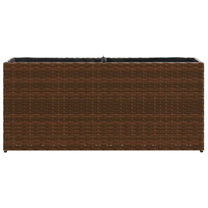 plantekasser 2 stk. med 2 potter 90x20x40 cm polyrattan brun