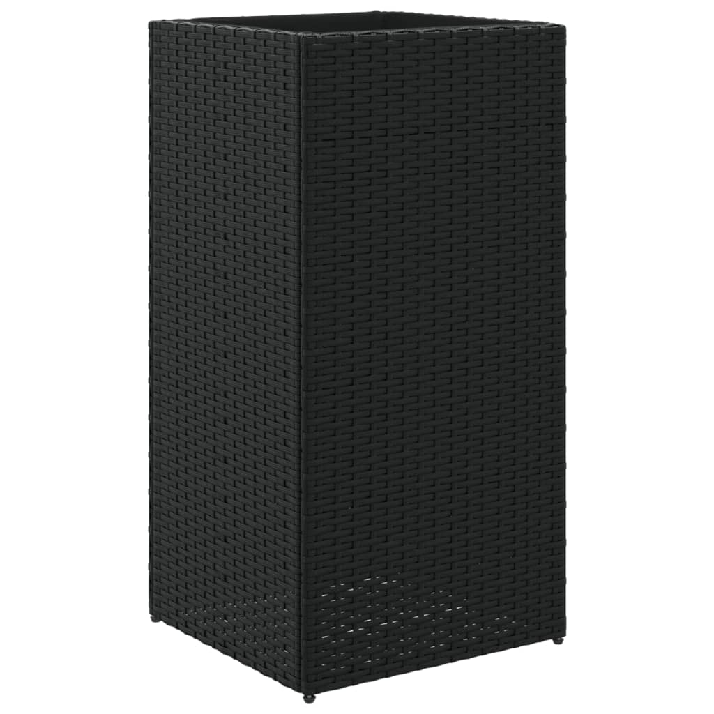 plantekasser 2 stk. 40x40x60 cm polyrattan sort