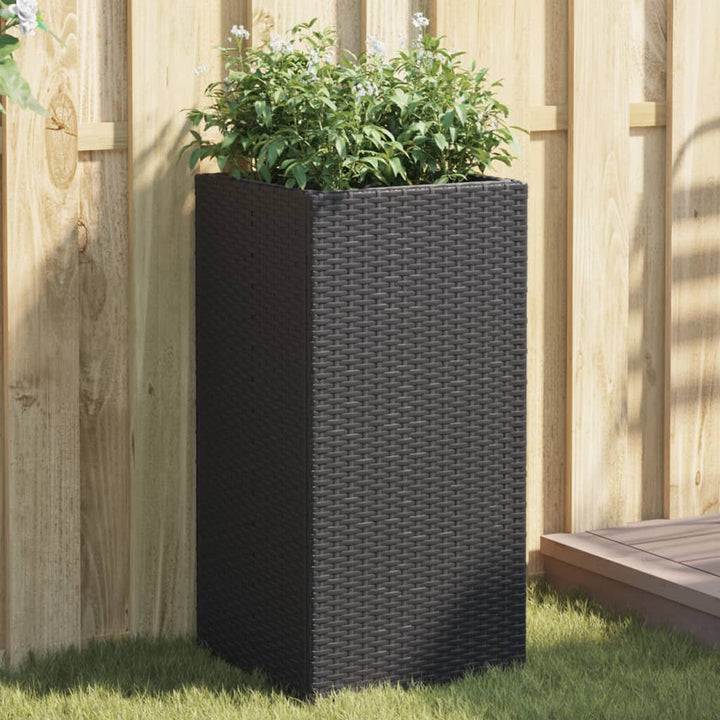 plantekasser 2 stk. 40x40x60 cm polyrattan sort