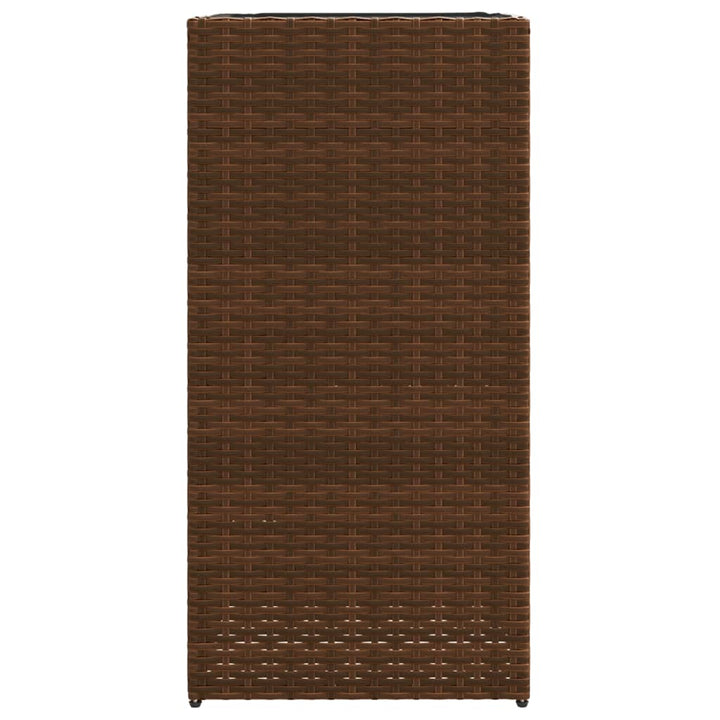 plantekasser 2 stk. 40x40x80 cm polyrattan brun
