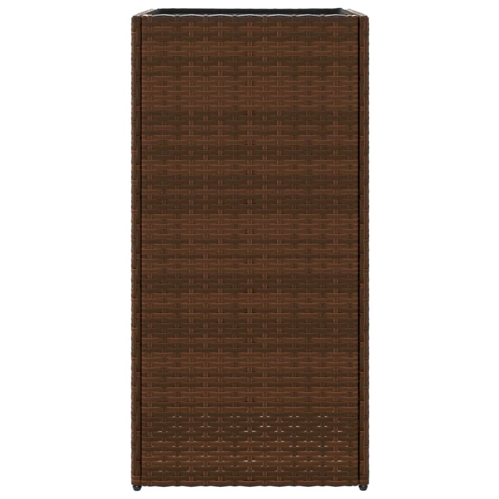 plantekasser 2 stk. 40x40x80 cm polyrattan brun