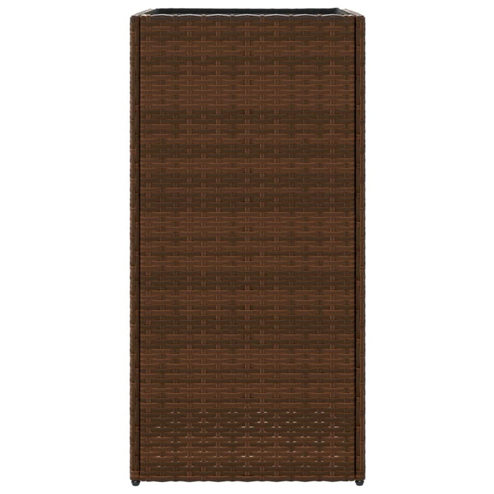 plantekasser 2 stk. 40x40x80 cm polyrattan brun