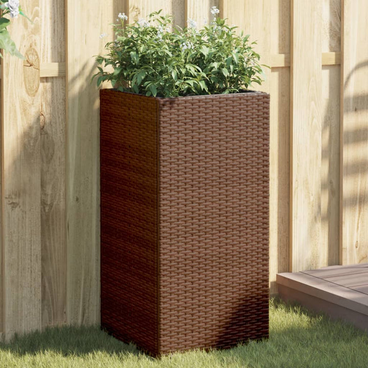 plantekasser 2 stk. 40x40x80 cm polyrattan brun