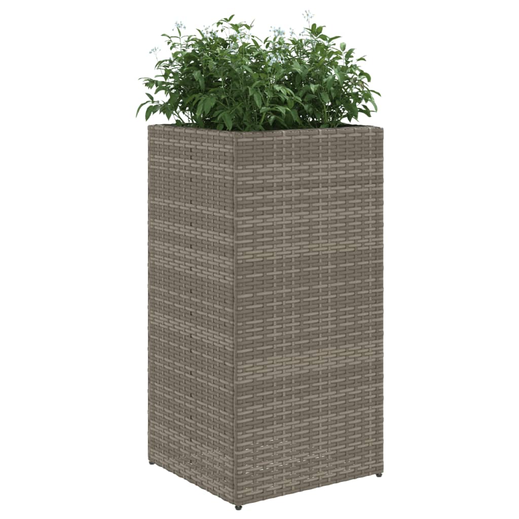 plantekasser 2 stk. 40x40x80 cm polyrattan grå