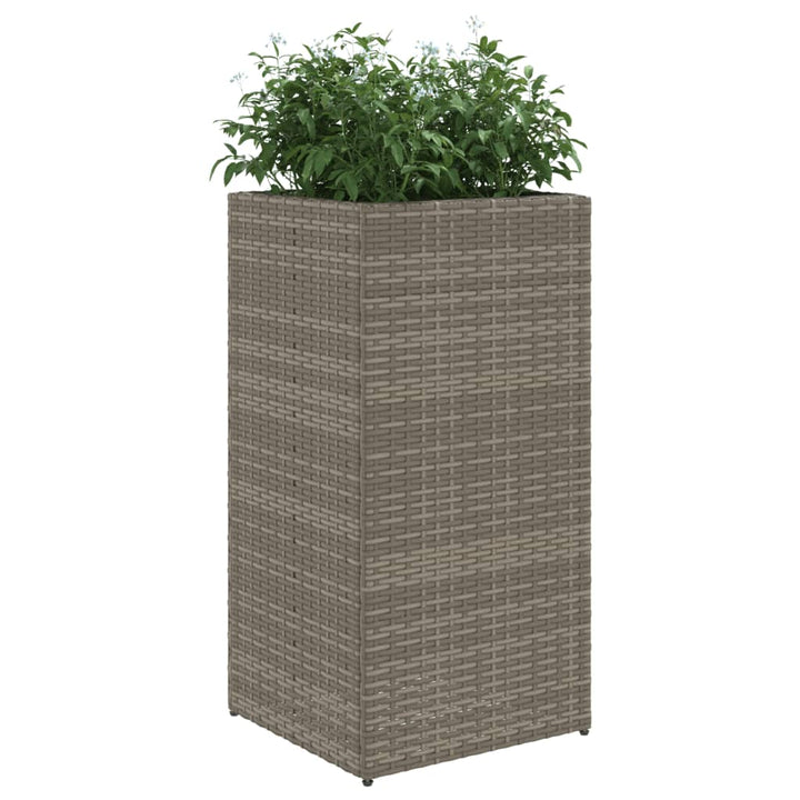 plantekasser 2 stk. 40x40x80 cm polyrattan grå