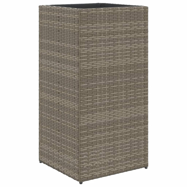 plantekasser 2 stk. 40x40x80 cm polyrattan grå