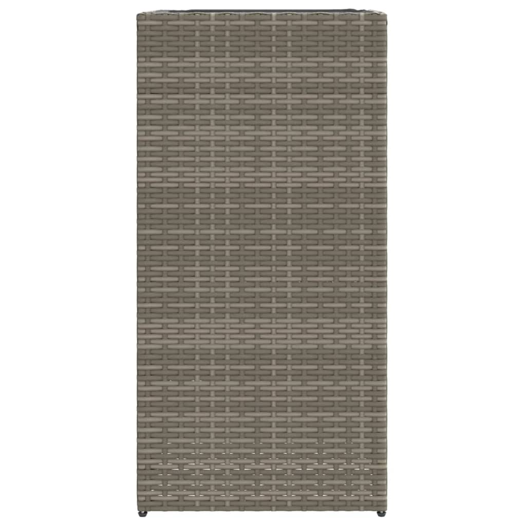 plantekasser 2 stk. 40x40x80 cm polyrattan grå