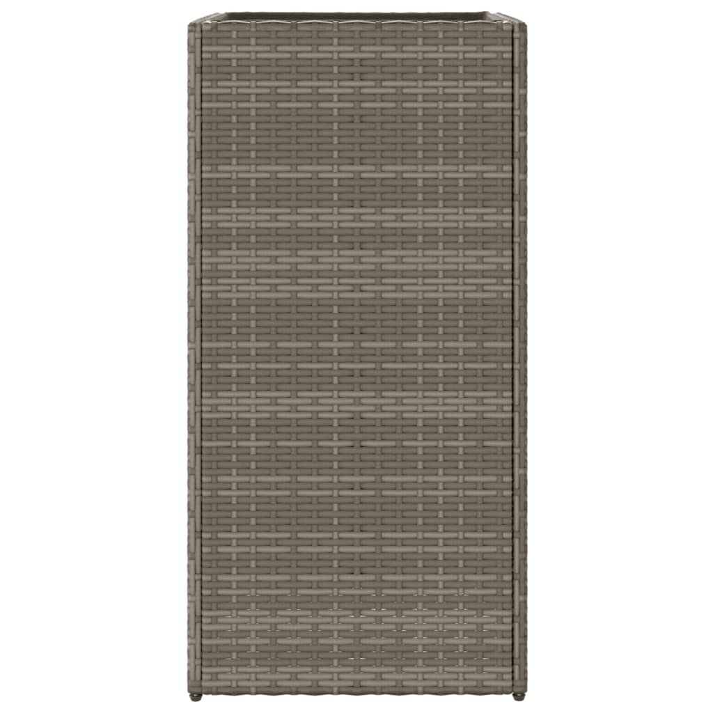 plantekasser 2 stk. 40x40x80 cm polyrattan grå