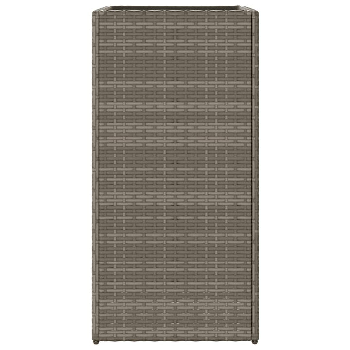plantekasser 2 stk. 40x40x80 cm polyrattan grå