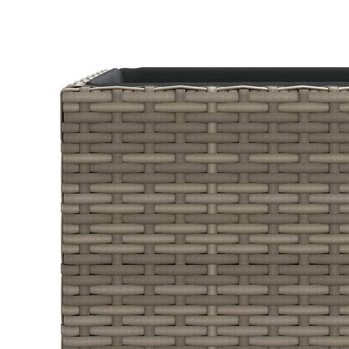 plantekasser 2 stk. 40x40x80 cm polyrattan grå