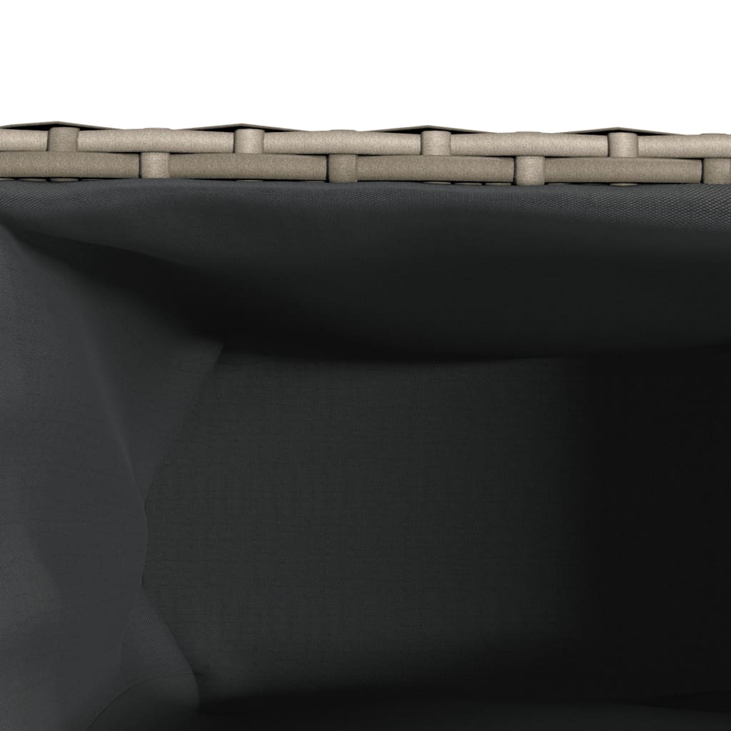 plantekasser 2 stk. med 3 potter 105x30x32 cm polyrattan grå