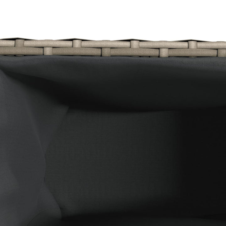 plantekasser 2 stk. med 3 potter 105x30x32 cm polyrattan grå