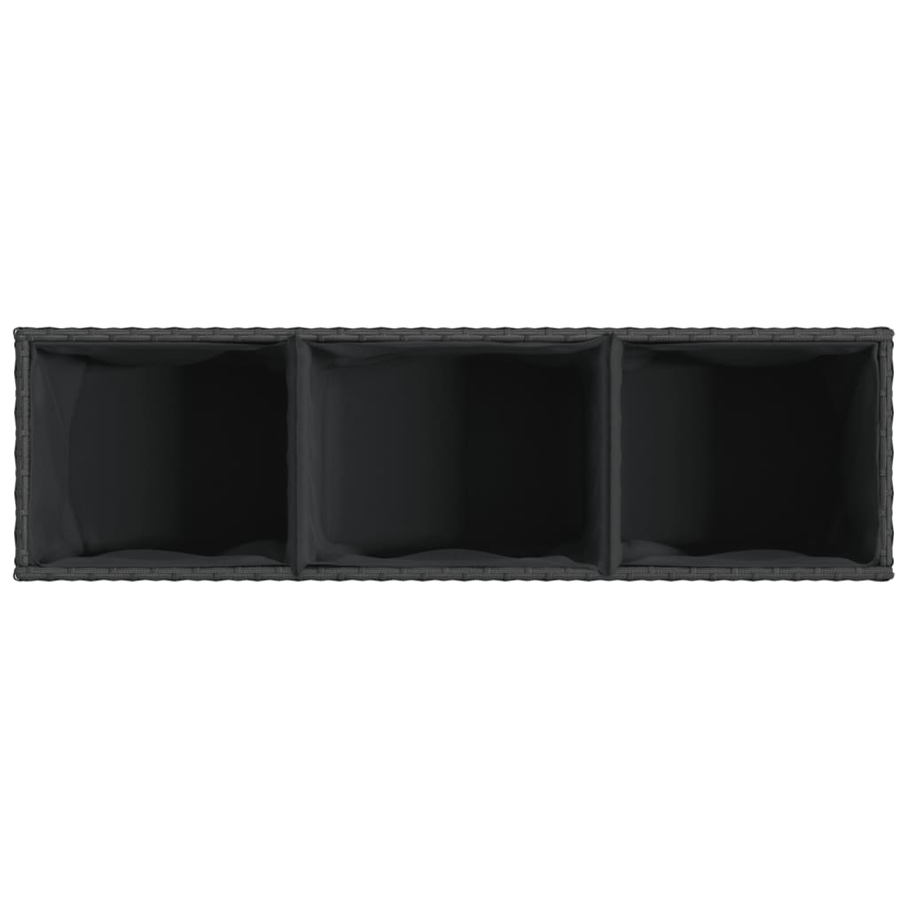 plantekasser 2 stk. med hjul 107x32x38 cm polyrattan sort