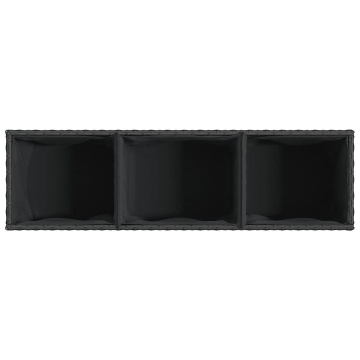 plantekasser 2 stk. med hjul 107x32x38 cm polyrattan sort