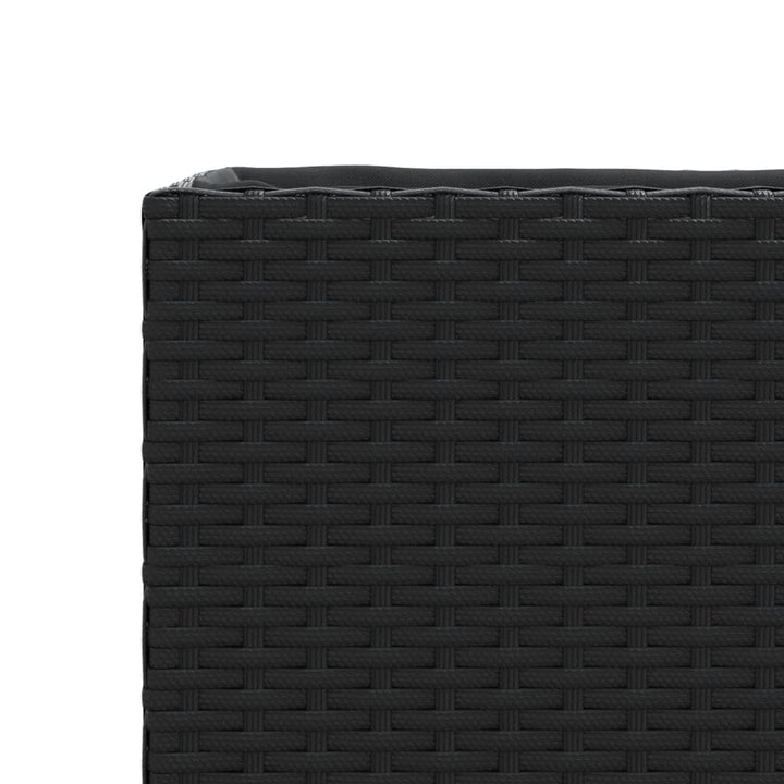 plantekasser 2 stk. med hjul 107x32x38 cm polyrattan sort