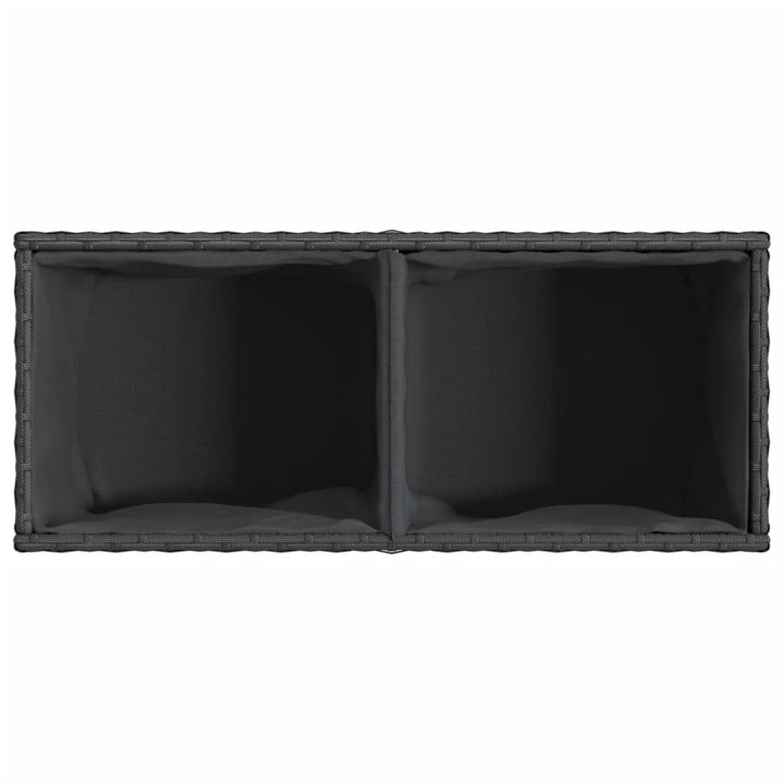 plantekasser 2 stk. med 2 potter 72x30x32 cm polyrattan sort