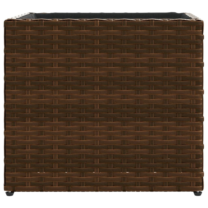 plantekasser 2 stk. 36x30x32 cm polyrattan brun