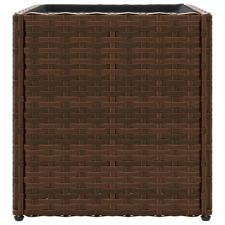 plantekasser 2 stk. 36x30x32 cm polyrattan brun