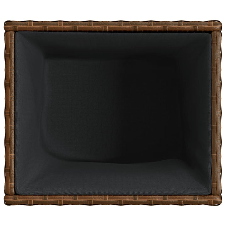 plantekasser 2 stk. 36x30x32 cm polyrattan brun