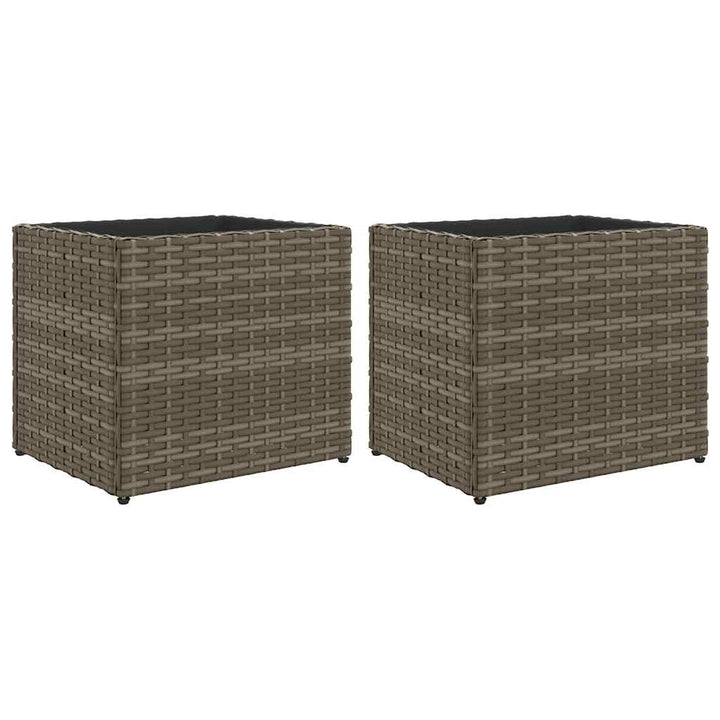 plantekasser 2 stk. 36x30x32 cm polyrattan grå