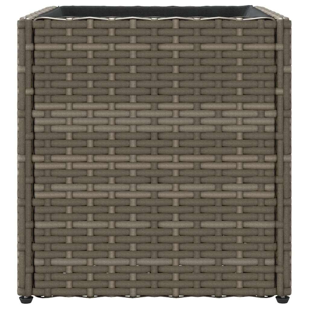 plantekasser 2 stk. 36x30x32 cm polyrattan grå