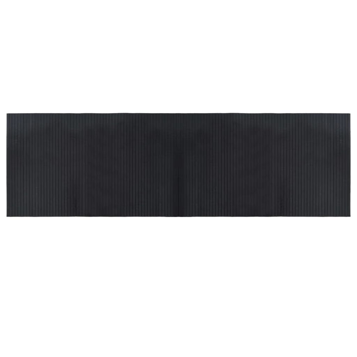 gulvtæppe 60x200 cm rektangulær bambus sort