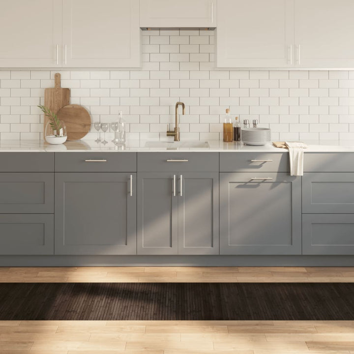gulvtæppe 60x300 cm rektangulær bambus mørkebrun