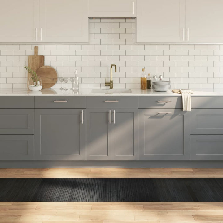 gulvtæppe 60x400 cm rektangulær bambus grå