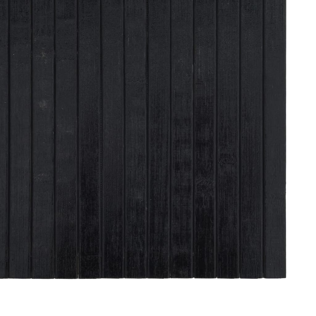 gulvtæppe 60x500 cm rektangulær bambus sort