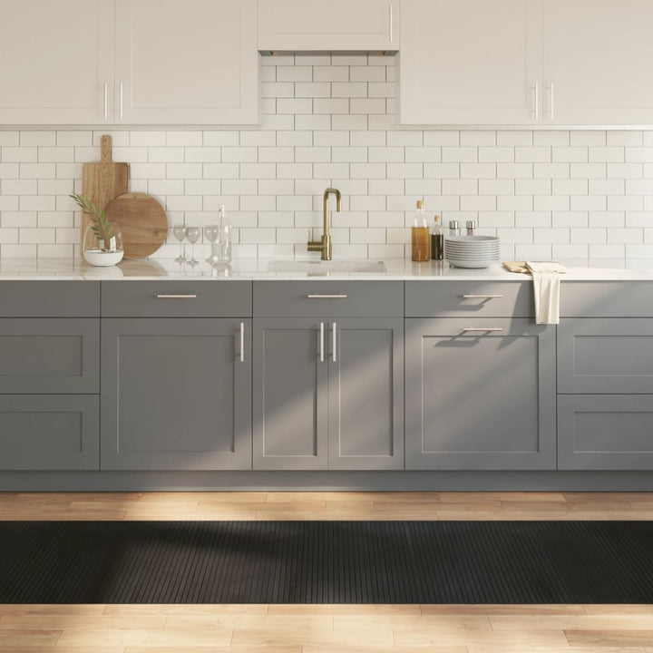 gulvtæppe 70x300 cm rektangulær bambus sort