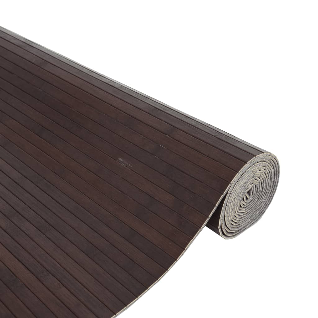 gulvtæppe 80x200 cm rektangulær bambus mørkebrun