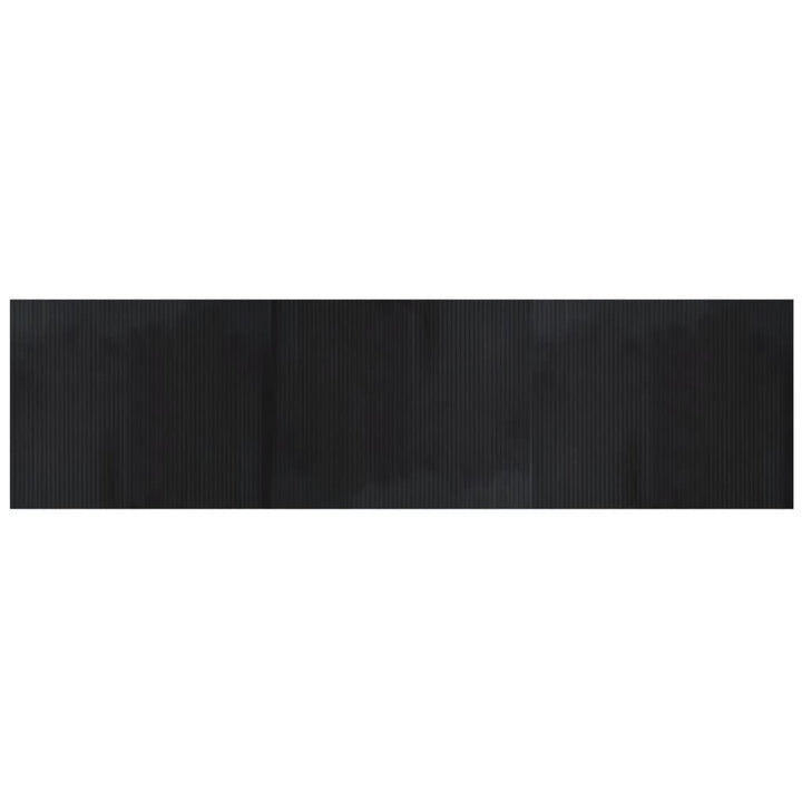 gulvtæppe 80x300 cm rektangulær bambus sort